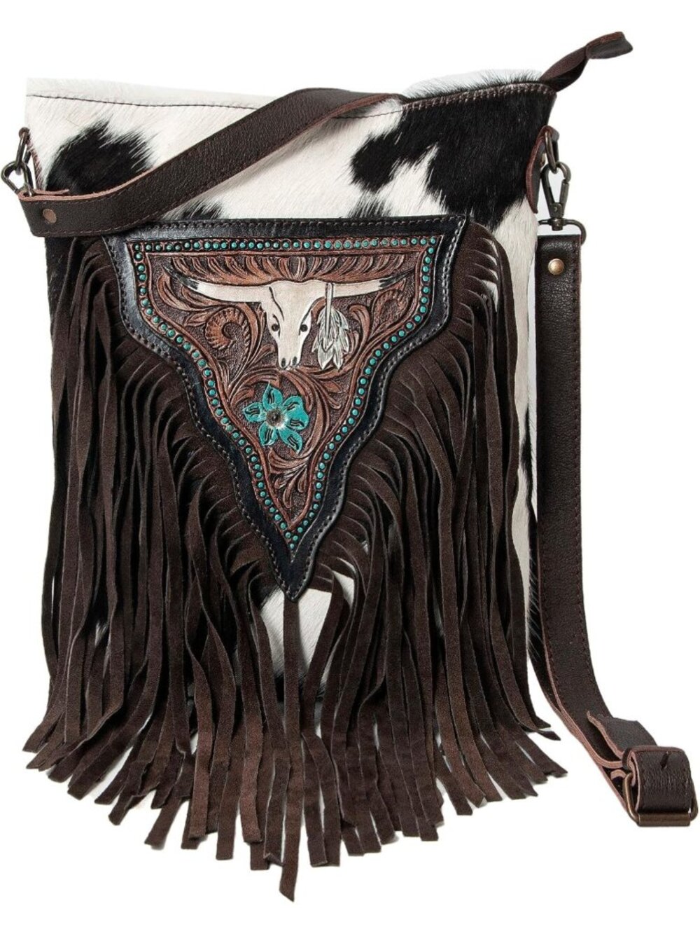 Stylish Natural Cowhide Leather Handbag with Adjustable Detachable Strap